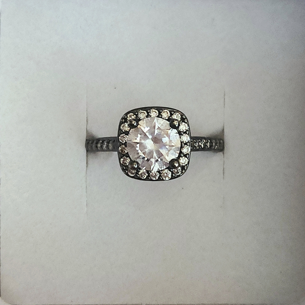Black And White Gemstone Ring